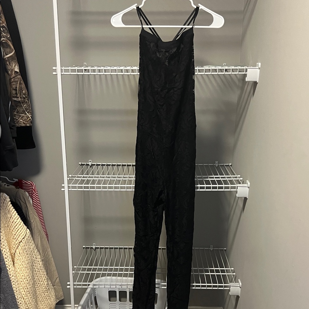 NWT * Free People Black Lace Jumpsuit - Size S